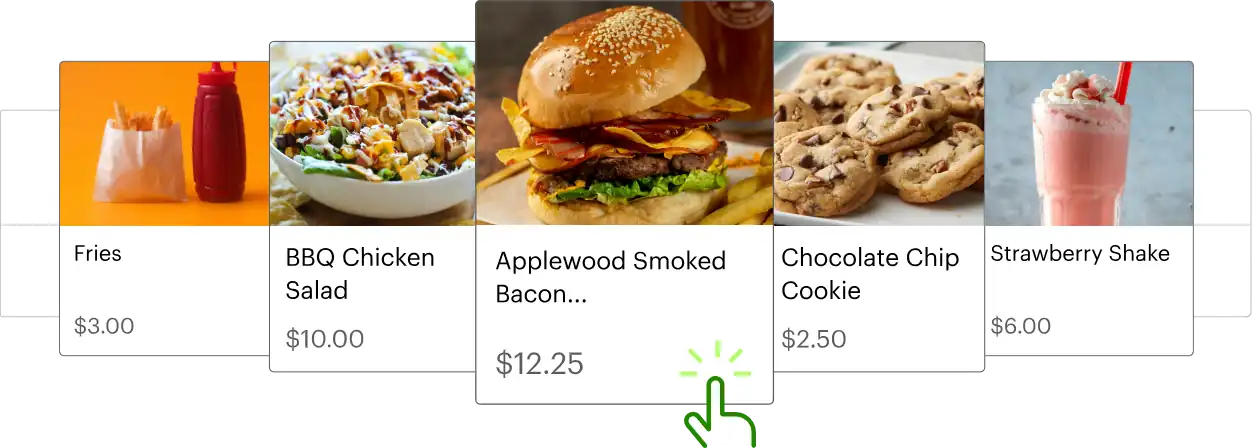 Clover order UI showing items and checkout controls